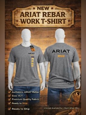 Ariat Gray Rebar Short Sleeve Work Tee